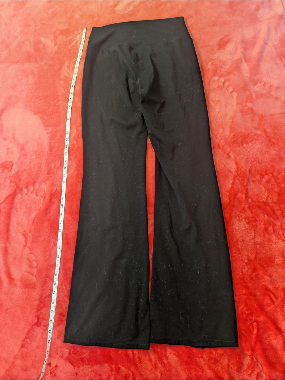 Yogalicious High-Waist Black Flare Pants with Front Slits - Picture 5 of 5